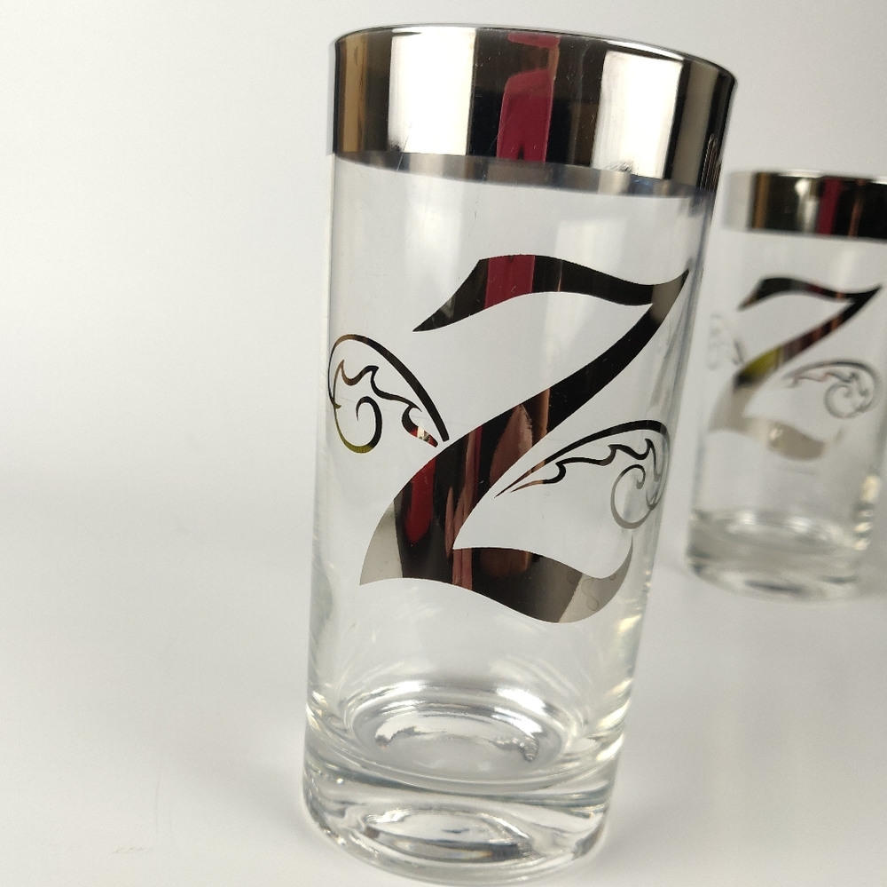 Vintage Z Monogrammed Glasses | Set of 4